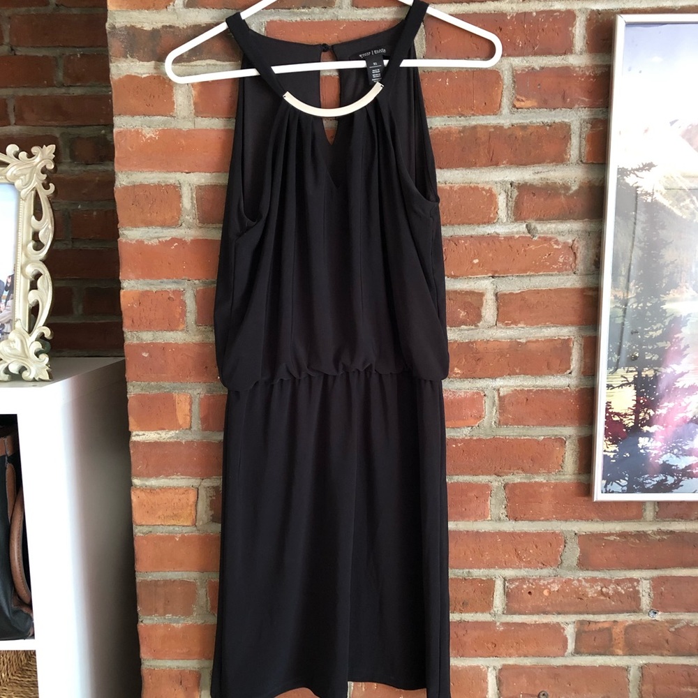 Black WHBM Dress with Metallic Accent